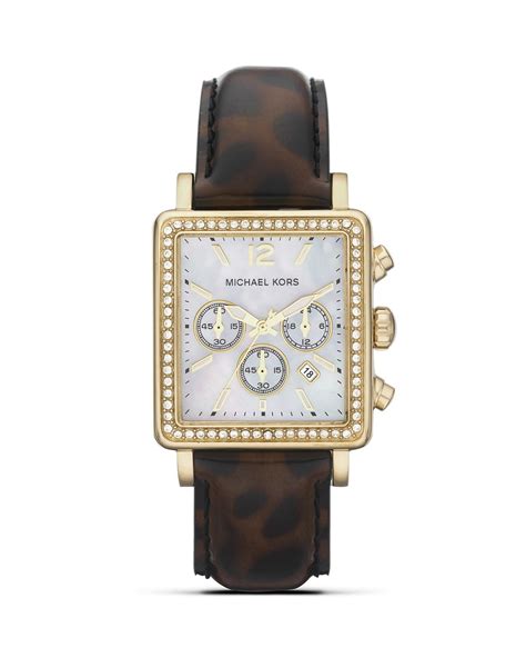 michael kors leopard print watch